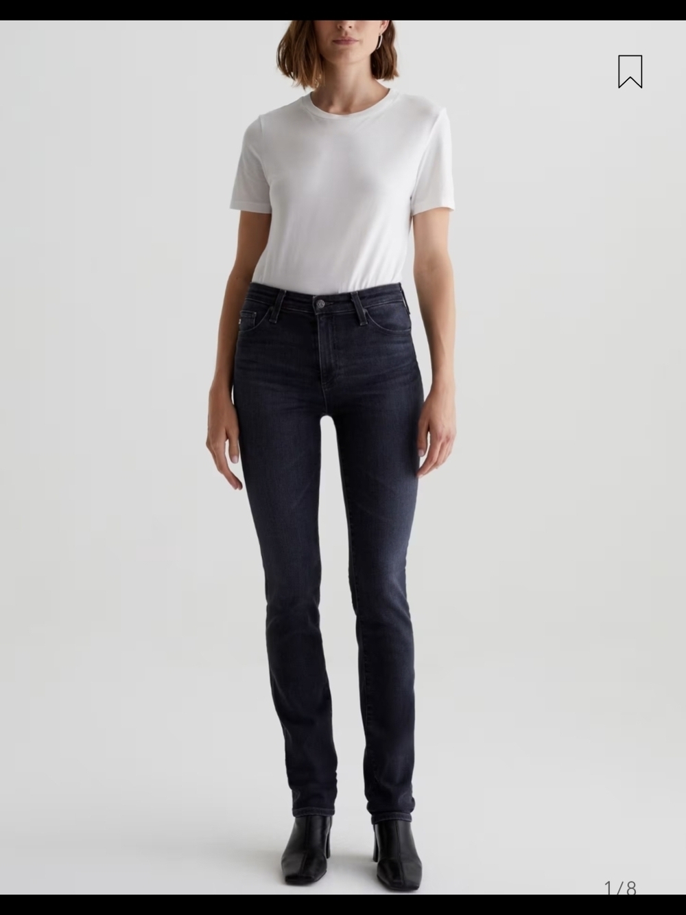 AG Adriano Goldschmied Mari Mid-Rise Slim Straight Leg Italian Fabric Denim